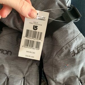Burton screen grab gloves, size XS, new with tags